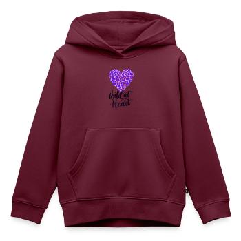 Wild at heart - Kinder Premium Organic Hoodie - Burgunderrot - Vorne - AI Model Kid Female (0cm)