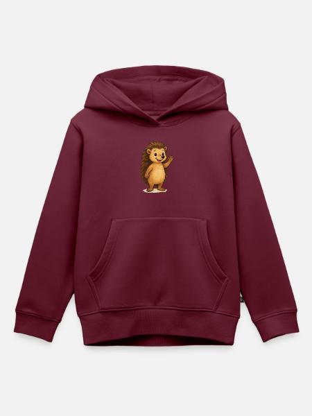 igel comic - Kinder Premium Organic Hoodie - Burgunderrot