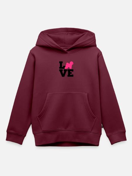 Bichon Frise - Kinder Premium Organic Hoodie - Burgunderrot