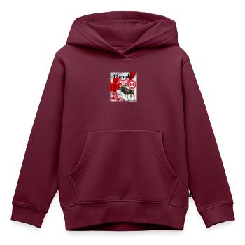 Kanada, Ahornblatt. - Kinder Premium Organic Hoodie - Burgunderrot - Vorne - AI Model Kid Female (0cm)