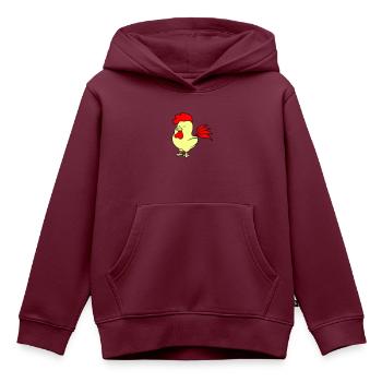 Hahn - Kinder Premium Organic Hoodie - Burgunderrot - Vorne - AI Model Kid Female (0cm)