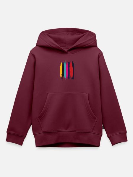 Pinsel-Design - Kinder Premium Organic Hoodie - Burgunderrot