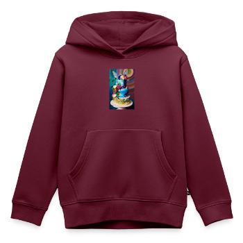 Wunderbarer Kuchen zur Feier des Anlasses - Kinder Premium Organic Hoodie - Burgunderrot - Vorne - AI Model Kid Female (0cm)