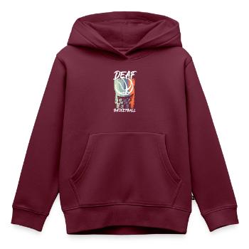 Deaf Ball Basketball Geschenk Deafball - Kinder Premium Organic Hoodie - Burgunderrot - Vorne - AI Model Kid Female (0cm)