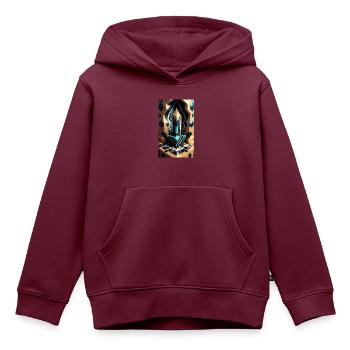 Verzauberte Blöcke - Kinder Premium Organic Hoodie - Burgunderrot - Vorne - AI Model Kid Female (0cm)