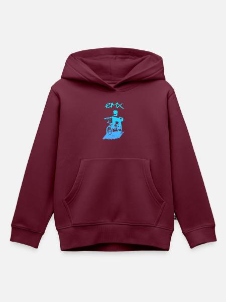 BMX-Rennen - Kinder Premium Organic Hoodie - Burgunderrot