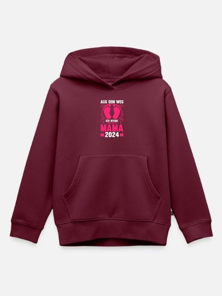 Werdende Mama 2024 - Kinder Premium Organic Hoodie - Burgunderrot