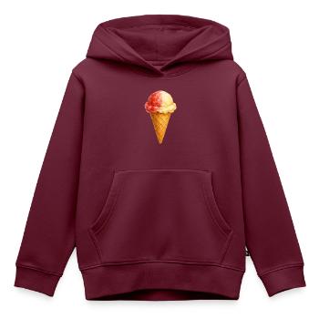 eis erdbeer vanille - Kinder Premium Organic Hoodie - Burgunderrot - Vorne - AI Model Kid Female (0cm)