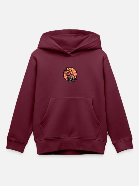 Dinosaurier stegosaurus Sommer - Kinder Premium Organic Hoodie - Burgunderrot