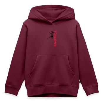 Handballer seitlich - Kinder Premium Organic Hoodie - Burgunderrot - Vorne - AI Model Kid Female (0cm)