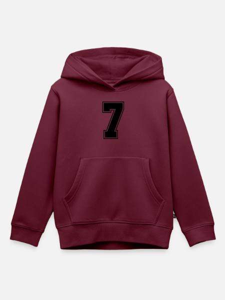 7 - Kinder Premium Organic Hoodie - Burgunderrot
