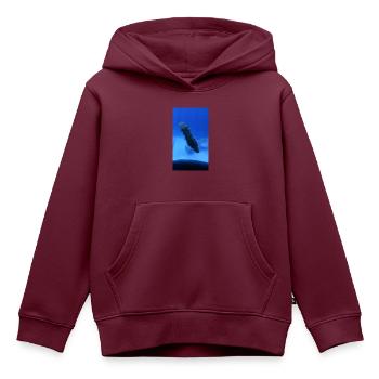 See Walze - Kinder Premium Organic Hoodie - Burgunderrot - Vorne - AI Model Kid Female (0cm)