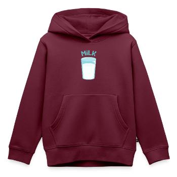 Glas Milch - Kinder Premium Organic Hoodie - Burgunderrot - Vorne - AI Model Kid Female (0cm)