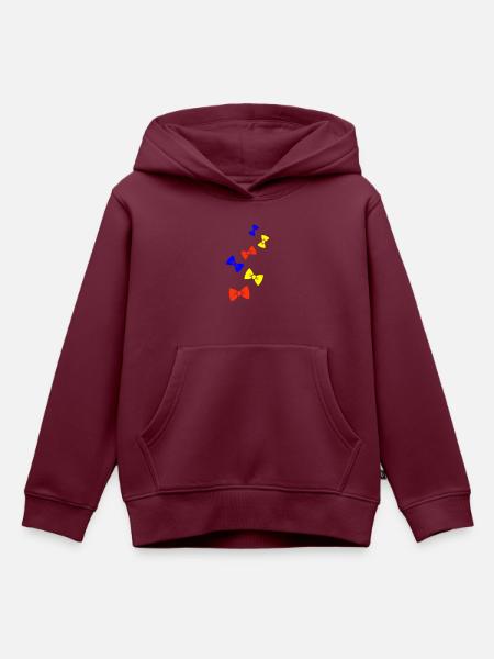 Bow Tie Gentleman Bunt - Kinder Premium Organic Hoodie - Burgunderrot