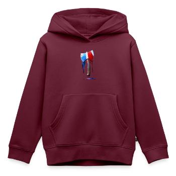 Axt - Kinder Premium Organic Hoodie - Burgunderrot - Vorne - AI Model Kid Female (0cm)