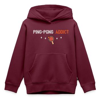 Ping-Pong-Süchtige - Kinder Premium Organic Hoodie - Burgunderrot - Vorne - AI Model Kid Female (0cm)