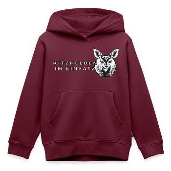 Kitzhelden im Einsatz - Kinder Premium Organic Hoodie - Burgunderrot - Vorne - AI Model Kid Female (0cm)