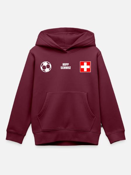 Schweiz - Kinder Premium Organic Hoodie - Burgunderrot