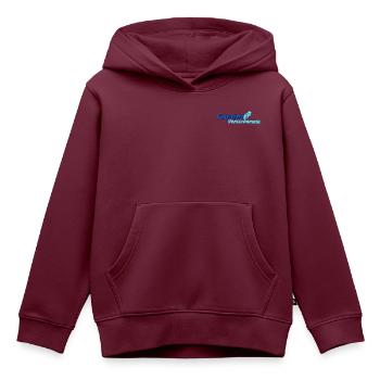 Stromberg Gesticktes Logo Der Capitol Versicherung - Kinder Premium Organic Hoodie - Burgunderrot - Vorne - AI Model Kid Female (0cm)
