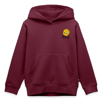 Looney Tunes Tweety Porträt Stick - Kinder Premium Organic Hoodie - Burgunderrot - Vorne - AI Model Kid Female (0cm)