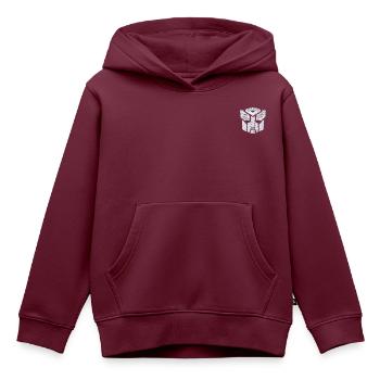 Transformers EarthSpark Autobot-Symbol Brustmotiv - Kinder Premium Organic Hoodie - Burgunderrot - Vorne - AI Model Kid Female (0cm)