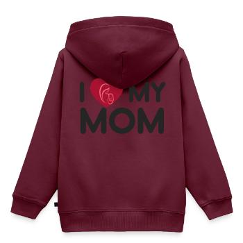 Ich liebe mein Mutter-Mutter-Tagesgeschenk - Shirt - Kinder Premium Organic Hoodie - Burgunderrot - Hinten - AI Model Kid Female (0cm)