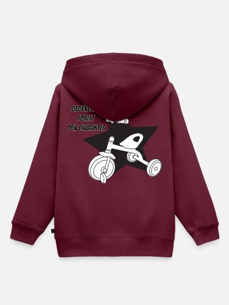 rad 3 - Kinder Premium Organic Hoodie - Burgunderrot