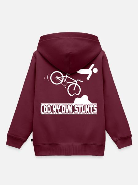 I do my own Stunts - Kinder Premium Organic Hoodie - Burgunderrot