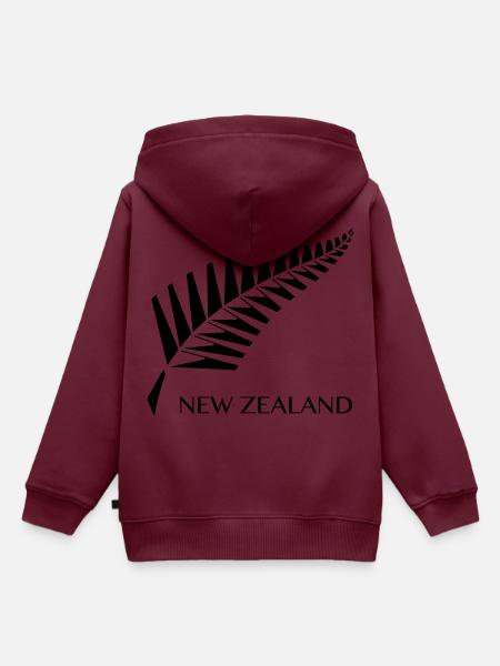 Neuseeland Farn - Kinder Premium Organic Hoodie - Burgunderrot