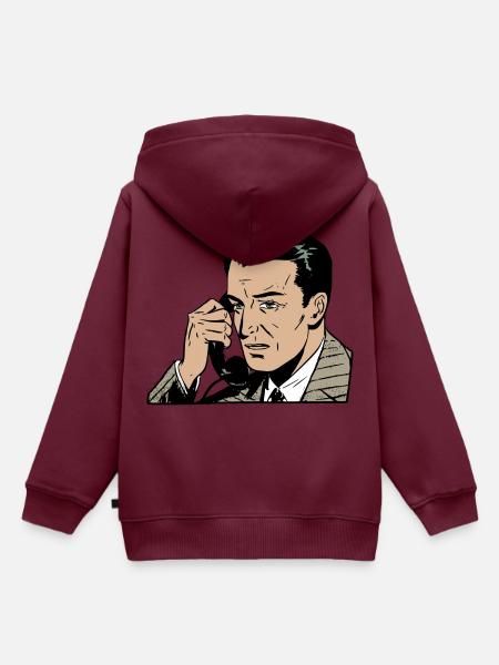 man on phone - Kinder Premium Organic Hoodie - Burgunderrot