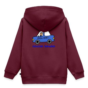 Polizei Motiv großer Bruder - Kinder Premium Organic Hoodie - Burgunderrot - Hinten - AI Model Kid Female (0cm)