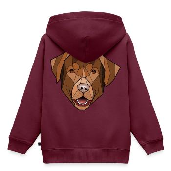 Schokoladen-Labrador - Folken - Kinder Premium Organic Hoodie - Burgunderrot - Hinten - AI Model Kid Female (0cm)