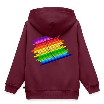RainBow Equalizer - Kinder Premium Organic Hoodie - Burgunderrot - Hinten - AI Model Kid Female (0cm)