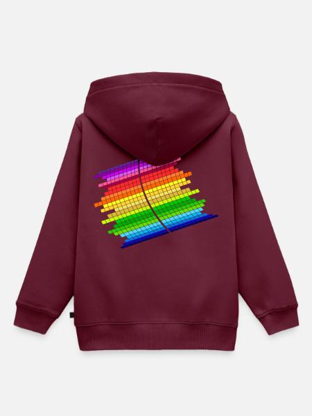 RainBow Equalizer - Kinder Premium Organic Hoodie - Burgunderrot