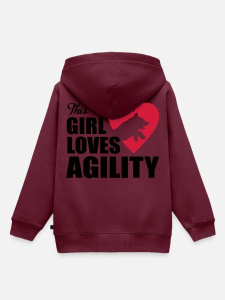 agility - Kinder Premium Organic Hoodie - Burgunderrot