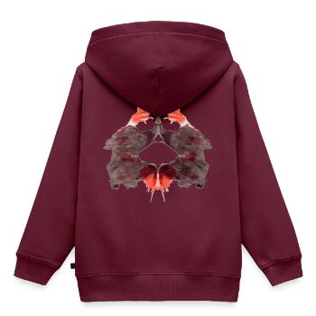 Rorschach Tafel 2/10 - Kinder Premium Organic Hoodie - Burgunderrot - Hinten - AI Model Kid Female (0cm)