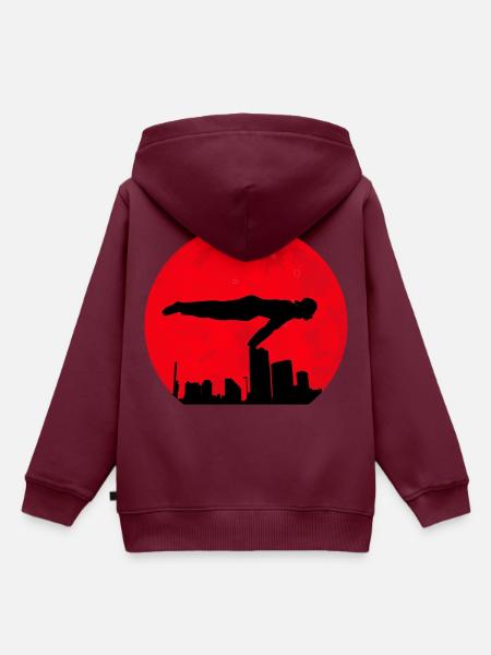 Red Moon Calisthenics - Kinder Premium Organic Hoodie - Burgunderrot