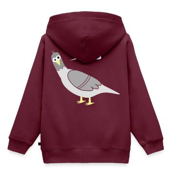 Stadttauben GURU - Kinder Premium Organic Hoodie - Burgunderrot - Hinten - AI Model Kid Female (0cm)