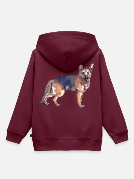 Deutscher Schäferhund - Kinder Premium Organic Hoodie - Burgunderrot