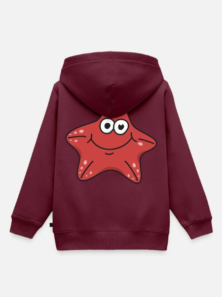 Seestern - Kinder Premium Organic Hoodie - Burgunderrot