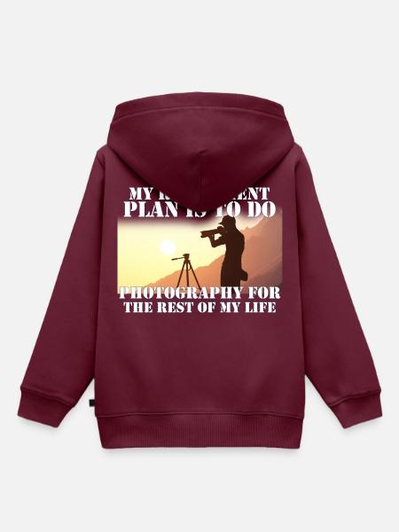 Retired Photographer - Kinder Premium Organic Hoodie - Burgunderrot