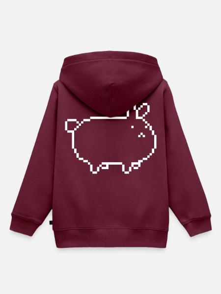 rabbit_pixel - Kinder Premium Organic Hoodie - Burgunderrot