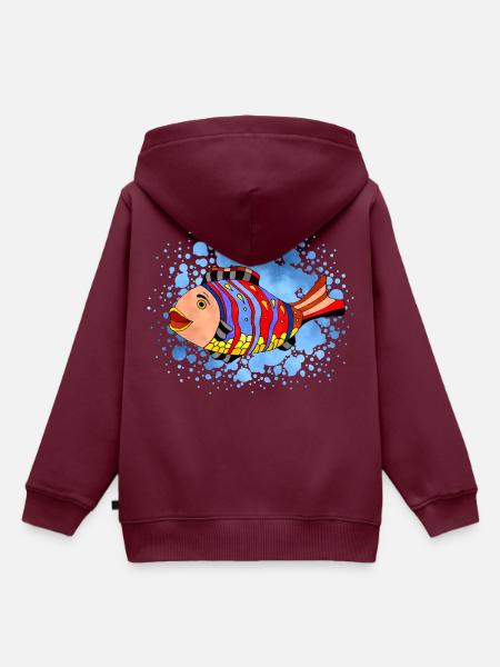 Fisch - Kinder Premium Organic Hoodie - Burgunderrot