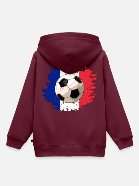 Frankreichs Ball - Kinder Premium Organic Hoodie - Burgunderrot