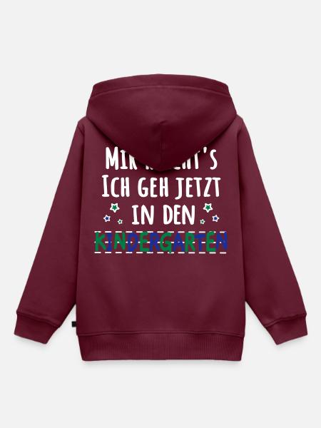 Kindergartenkind - mir reichts Kindergarten - Kinder Premium Organic Hoodie - Burgunderrot
