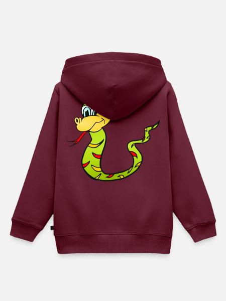 Schlange Snake - Kinder Premium Organic Hoodie - Burgunderrot
