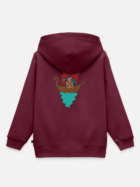 Wikinger Schiff Vikings - Kinder Premium Organic Hoodie - Burgunderrot