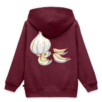 Knoblauch - Kinder Premium Organic Hoodie - Burgunderrot - Hinten - AI Model Kid Female (0cm)