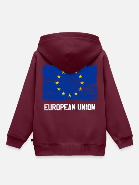Europa - Kinder Premium Organic Hoodie - Burgunderrot