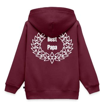 Bester Papa - Best Papa - Kinder Premium Organic Hoodie - Burgunderrot - Hinten - AI Model Kid Female (0cm)
